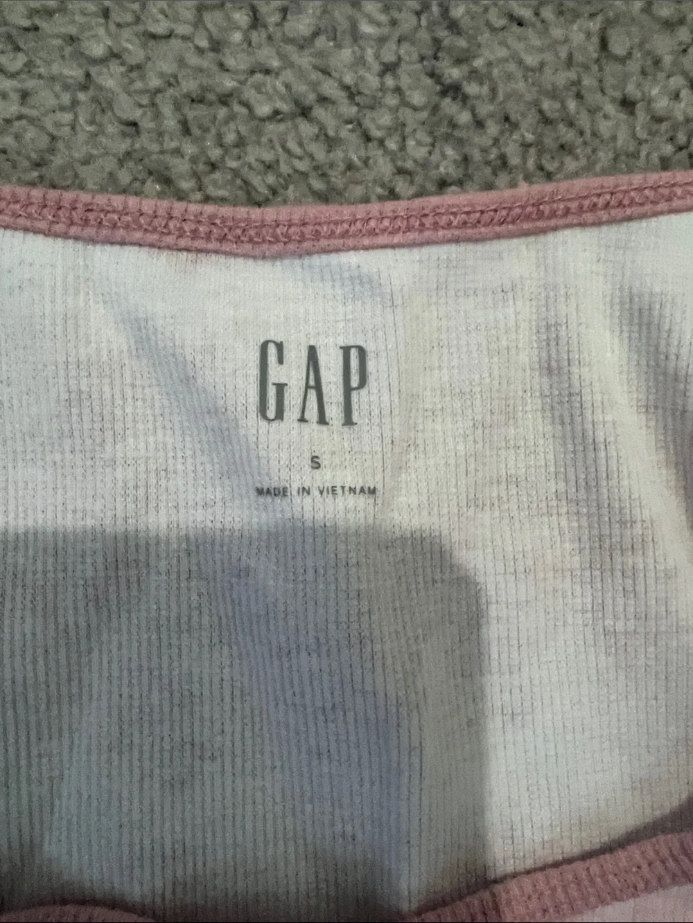 GAP Women's Pink & White Tie-Dye Rib Tank